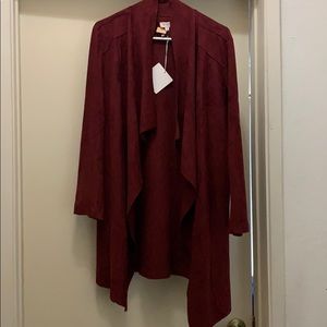 Umgee faux suede cardigan size M NWT
